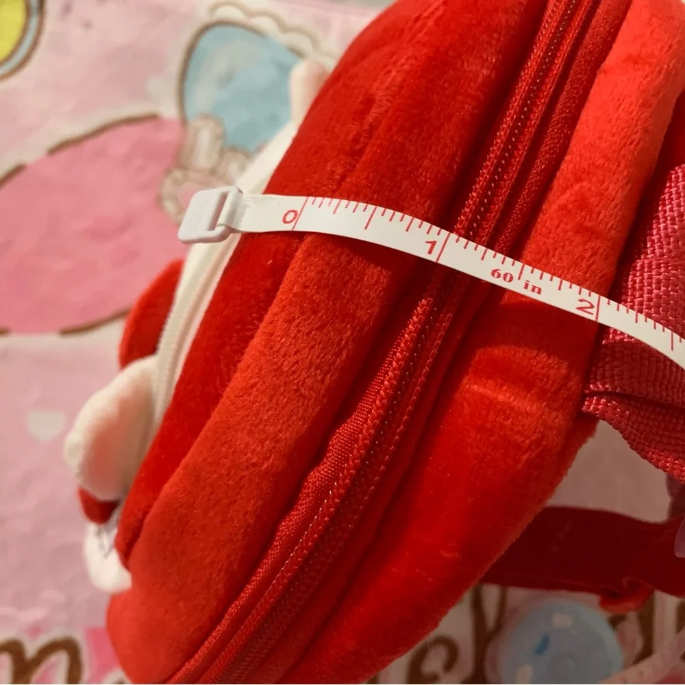 Hello Kitty Red and White Plush Mini Backpack with Front Pocket NWOT